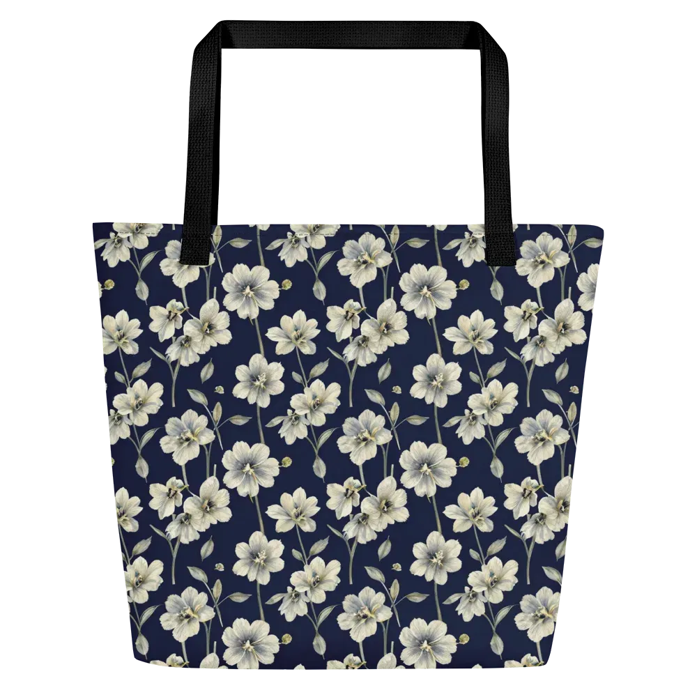 Ivory Nocturne on Large Tote Bag W/ Pocket — Front