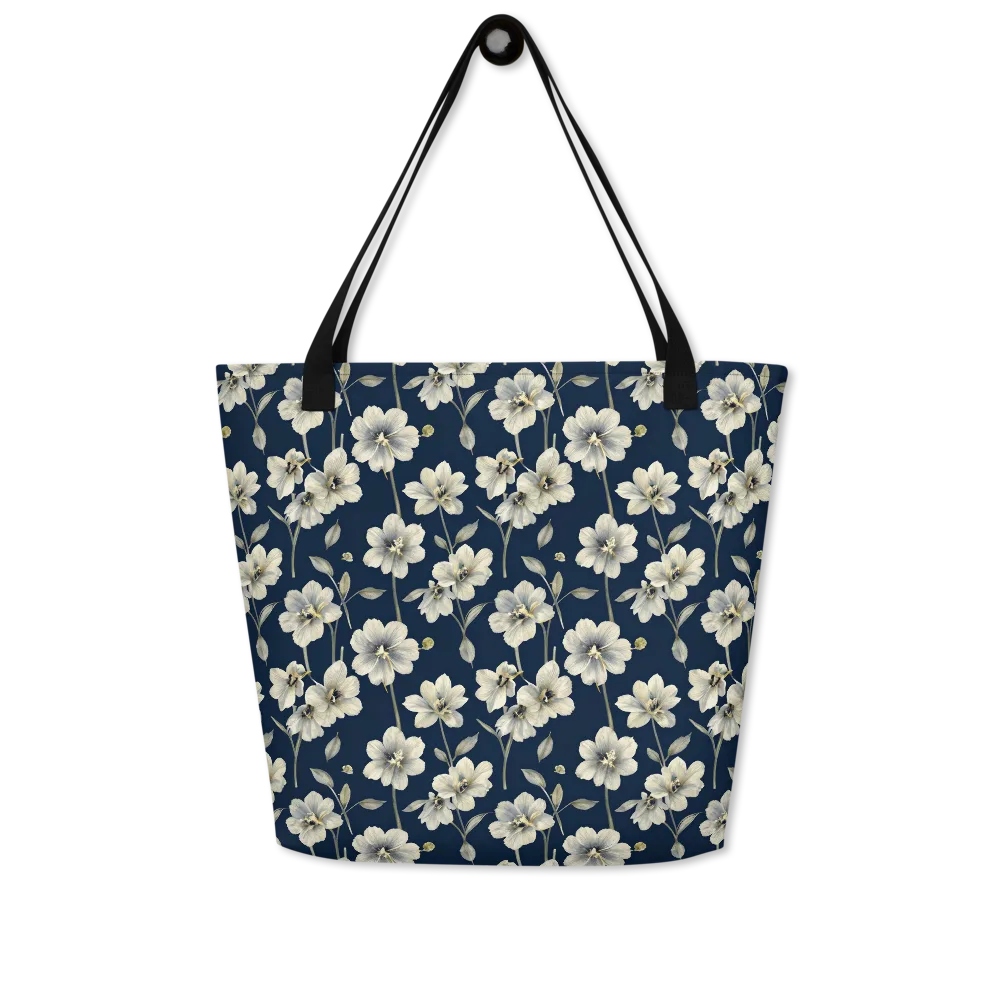 Ivory Nocturne on Large Tote Bag W/ Pocket — Front
