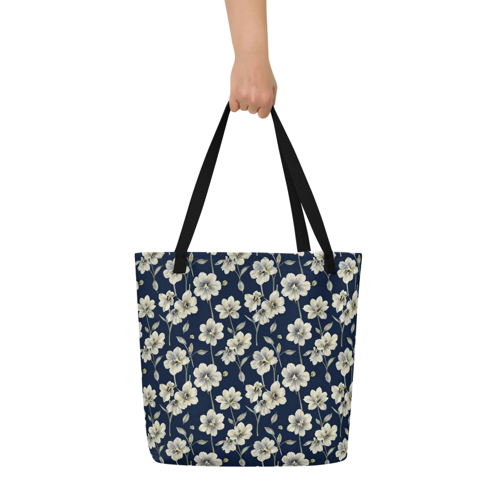 Ivory Nocturne on Large Tote Bag W/ Pocket — Front