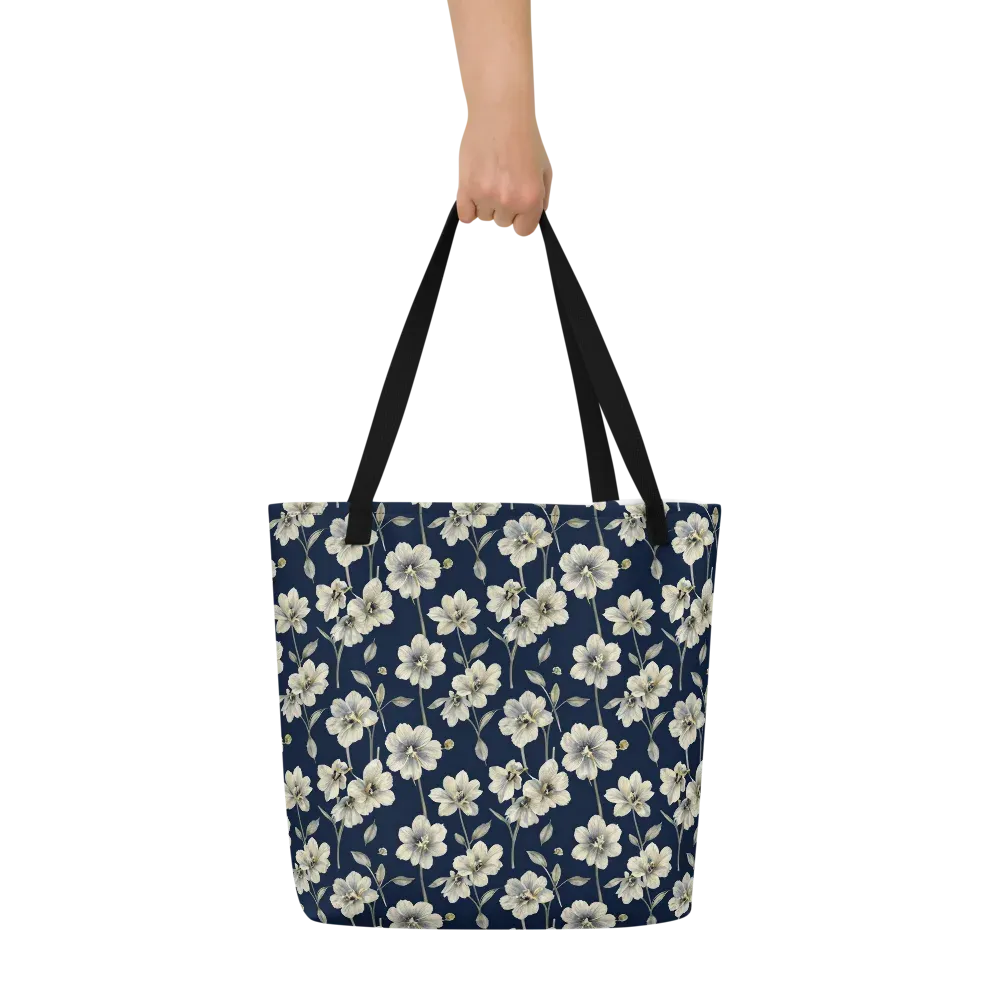 Ivory Nocturne on Large Tote Bag W/ Pocket — Front