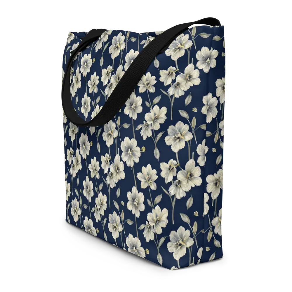 Ivory Nocturne on Large Tote Bag W/ Pocket — Front