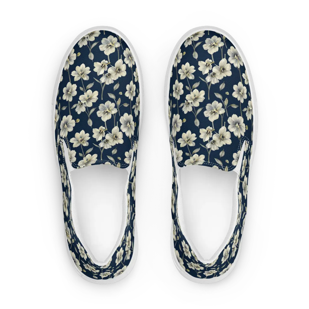 Ivory Nocturne on Women's Slip-On Canvas Shoes — Front