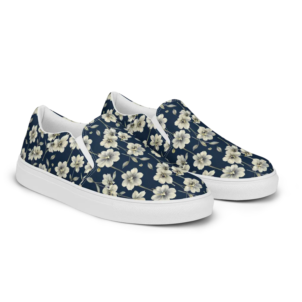 Ivory Nocturne on Women's Slip-On Canvas Shoes — Right Front