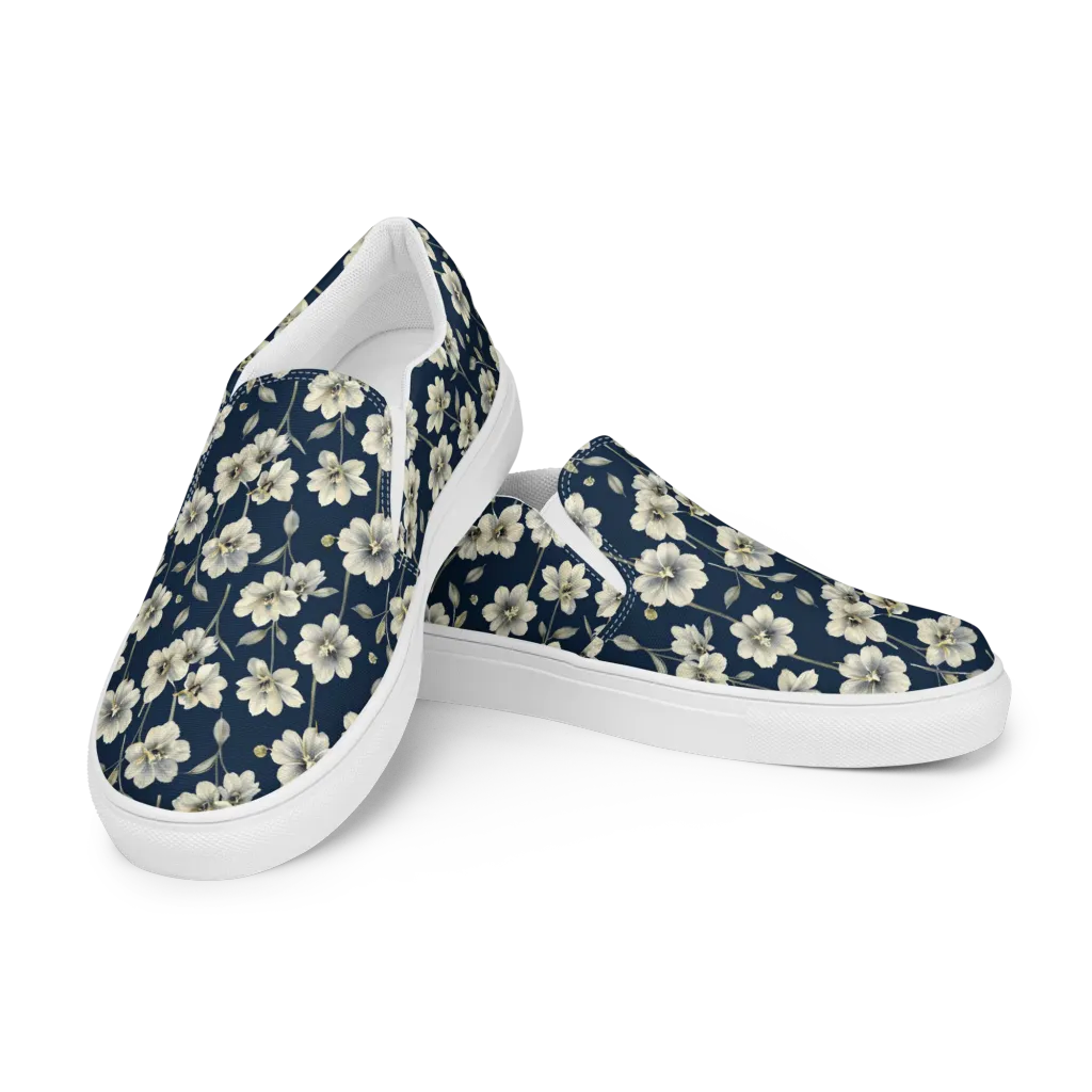 Ivory Nocturne on Women's Slip-On Canvas Shoes — Left Front