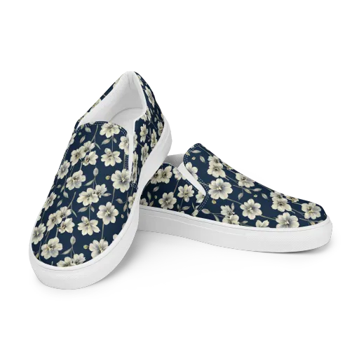 Ivory Nocturne on a Women's Slip-On Canvas Shoes