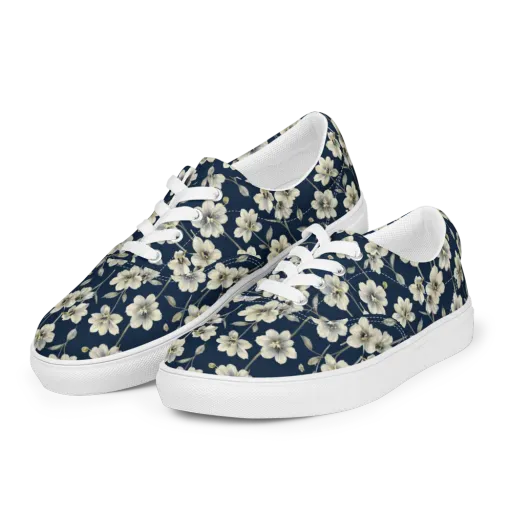 Ivory Nocturne on a Men's Lace-Up Canvas Shoes