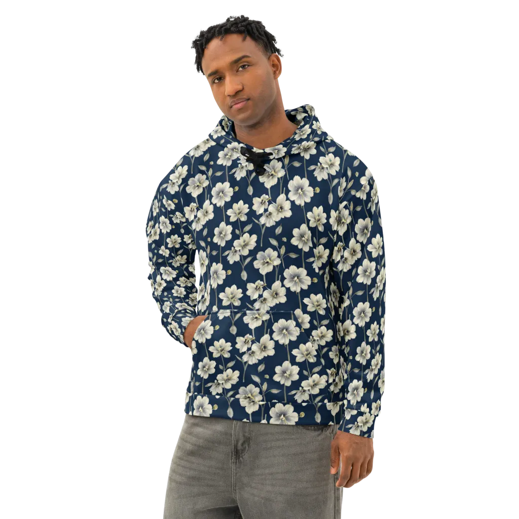 Ivory Nocturne on Cotton Hoodie — Left Front