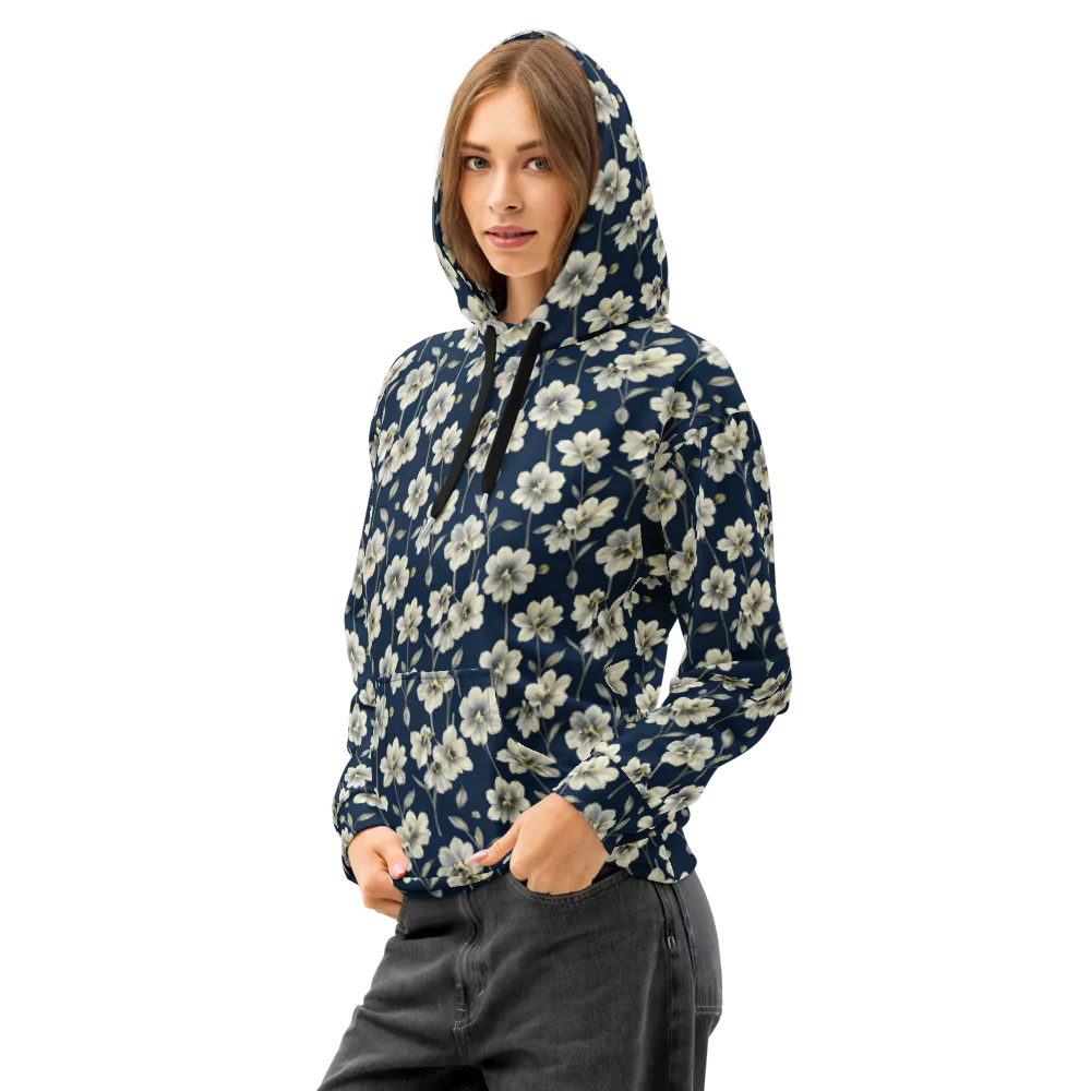 Ivory Nocturne on Cotton Hoodie — Left Front