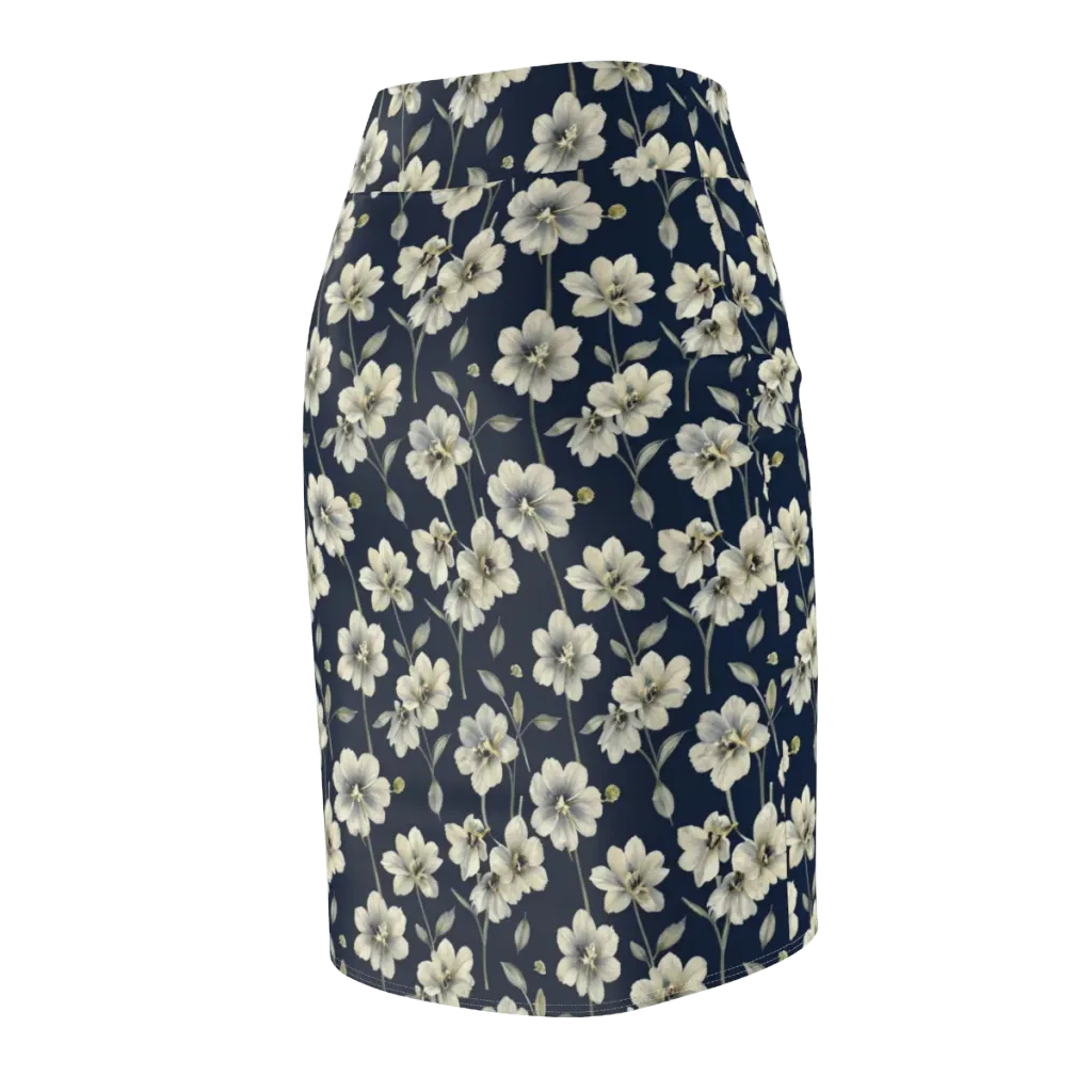 Ivory Nocturne on Pencil Skirt — Back Side