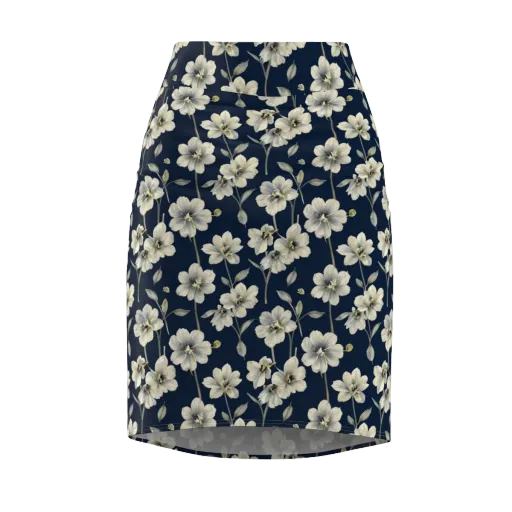 Ivory Nocturne on a Pencil Skirt