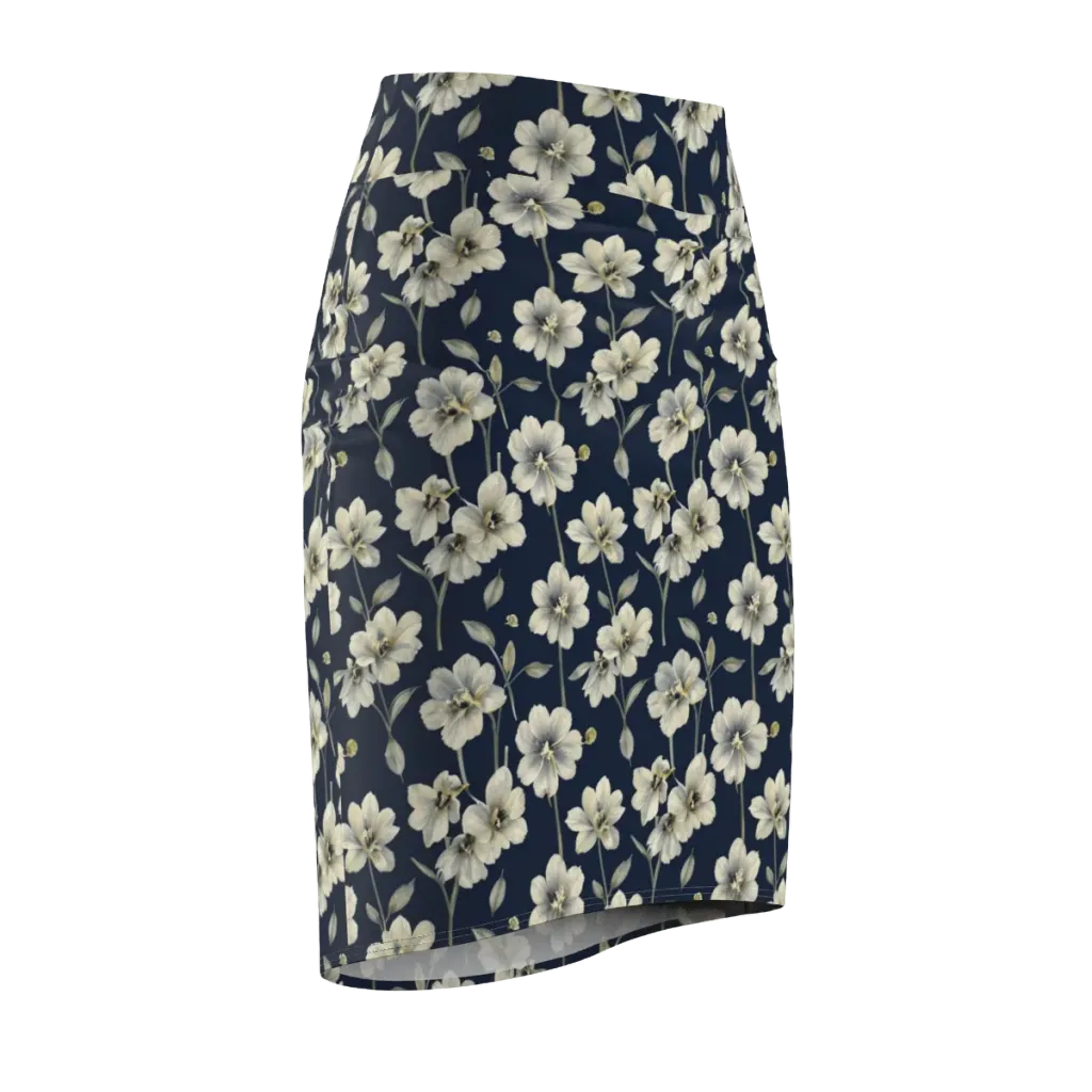 Ivory Nocturne on Pencil Skirt — Front Side