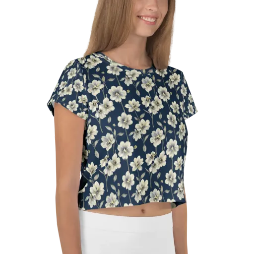 Ivory Nocturne on a Crop Tee