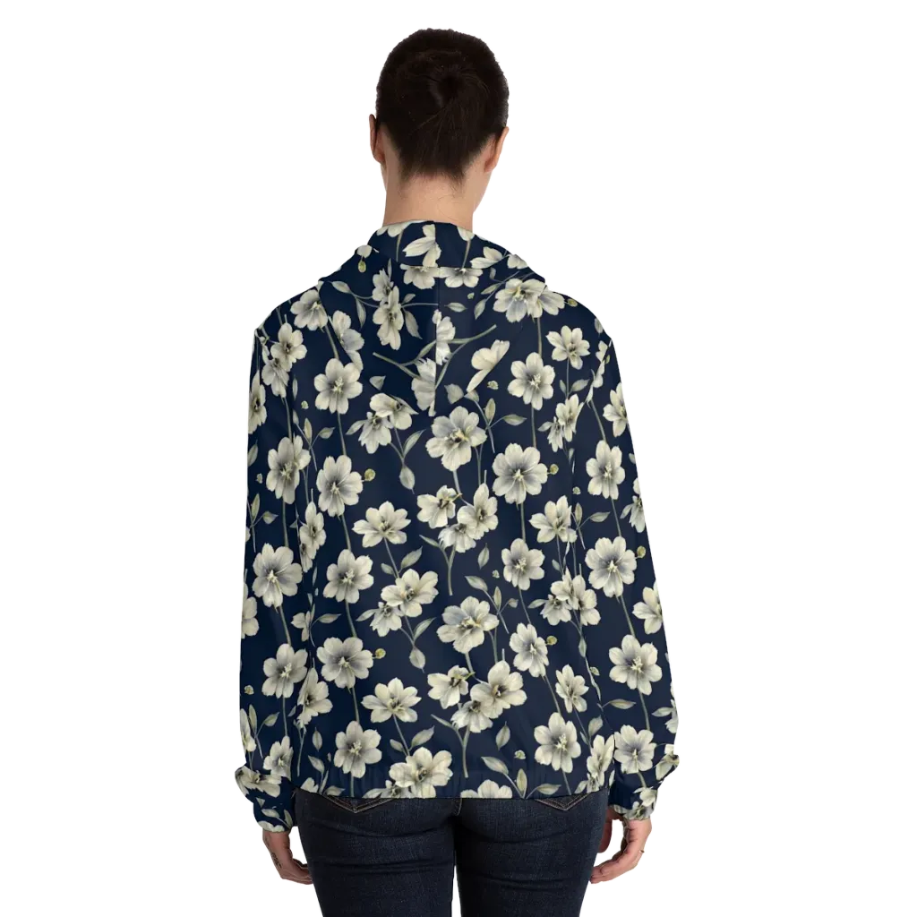 Ivory Nocturne on Women's Full-Zip Hoodie — Back On Person