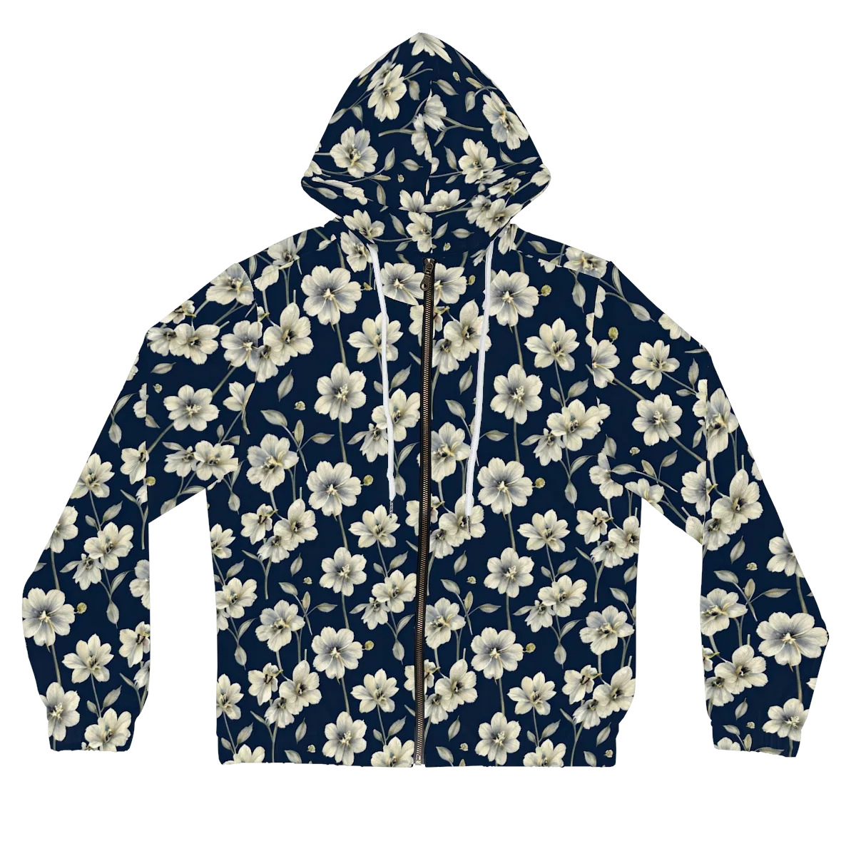 Ivory Nocturne on Women's Full-Zip Hoodie — Front