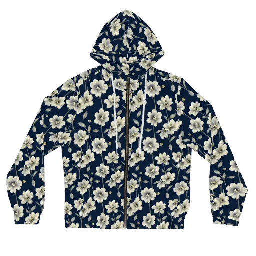 Ivory Nocturne on a Women's Full-Zip Hoodie