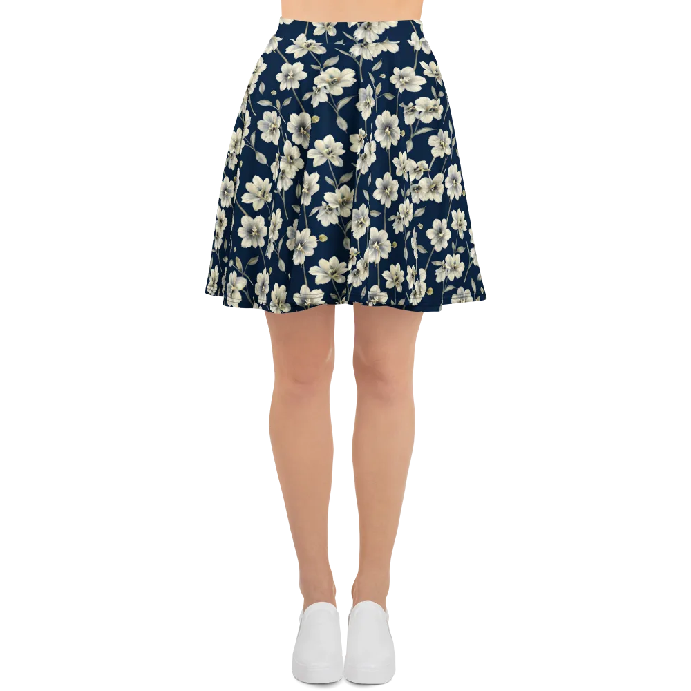 Ivory Nocturne on Skater Skirt — Front