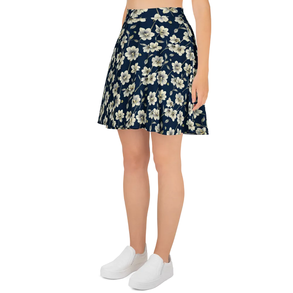 Ivory Nocturne on Skater Skirt — Left