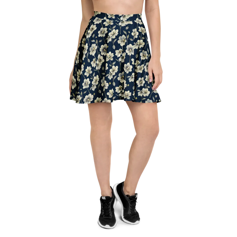 Ivory Nocturne on Skater Skirt — Front