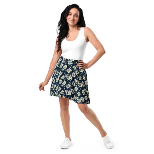 Ivory Nocturne on a Skater Skirt