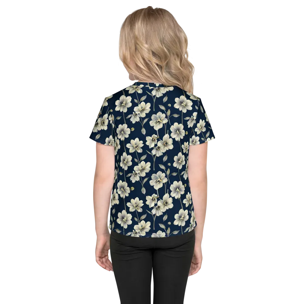 Ivory Nocturne on Kids Crew Neck T-Shirt — Back
