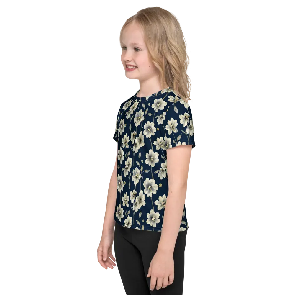 Ivory Nocturne on Kids Crew Neck T-Shirt — Left