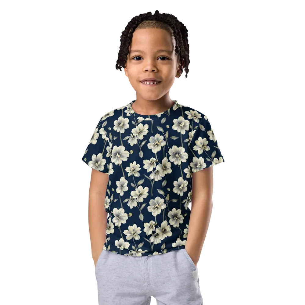Ivory Nocturne on Kids Crew Neck T-Shirt — Front
