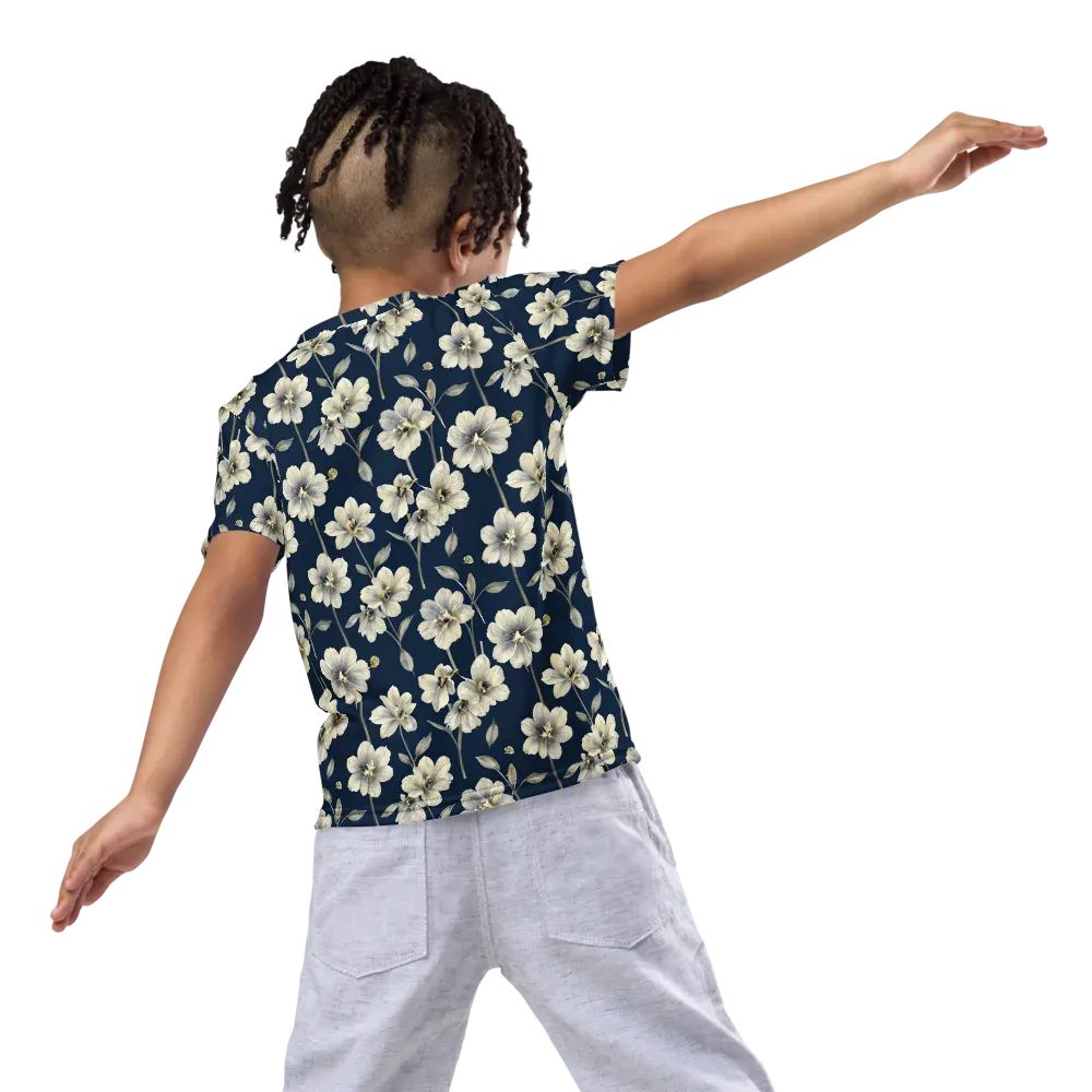 Ivory Nocturne on Kids Crew Neck T-Shirt — Back
