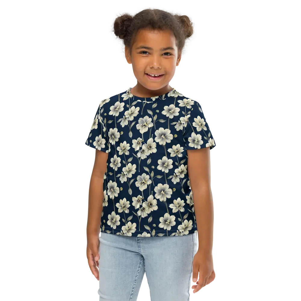 Ivory Nocturne on Kids Crew Neck T-Shirt — Front