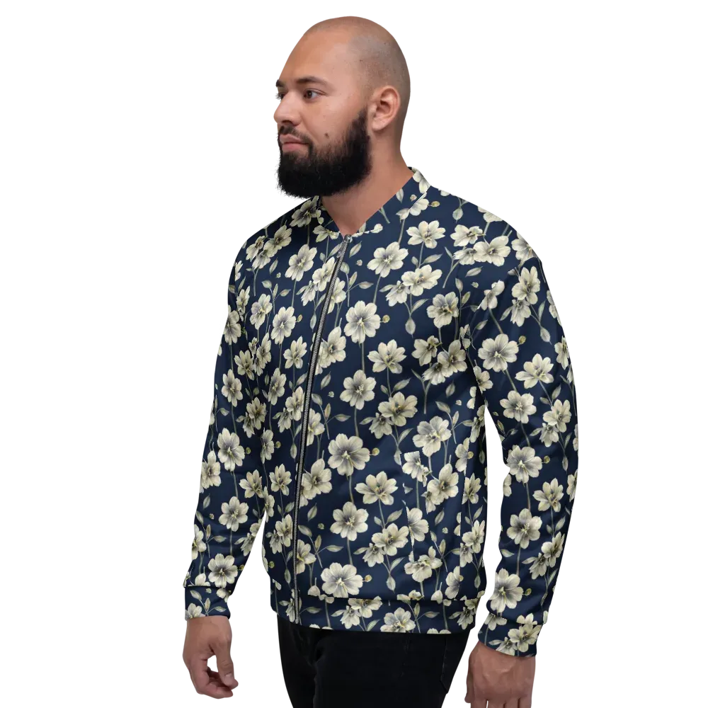 Ivory Nocturne on Bomber Jacket — Left