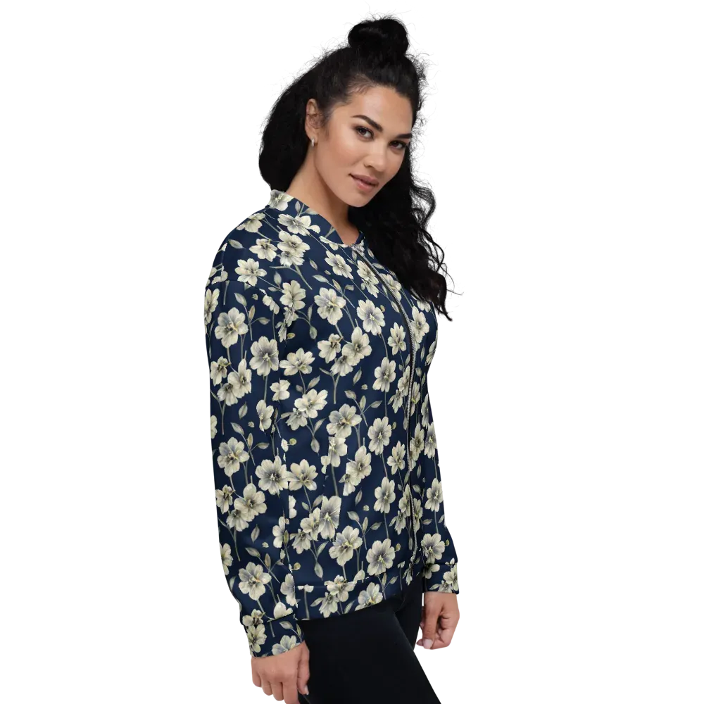Ivory Nocturne on Bomber Jacket — Right