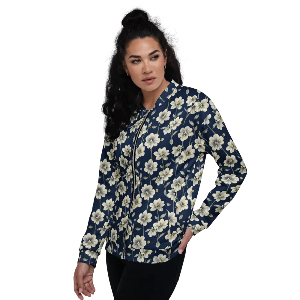 Ivory Nocturne on Bomber Jacket — Left