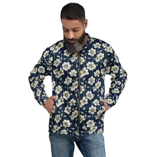 Ivory Nocturne on a Bomber Jacket