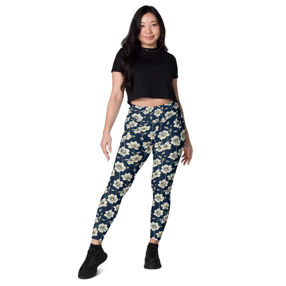 Ivory Nocturne on Leggings with Pockets — Front