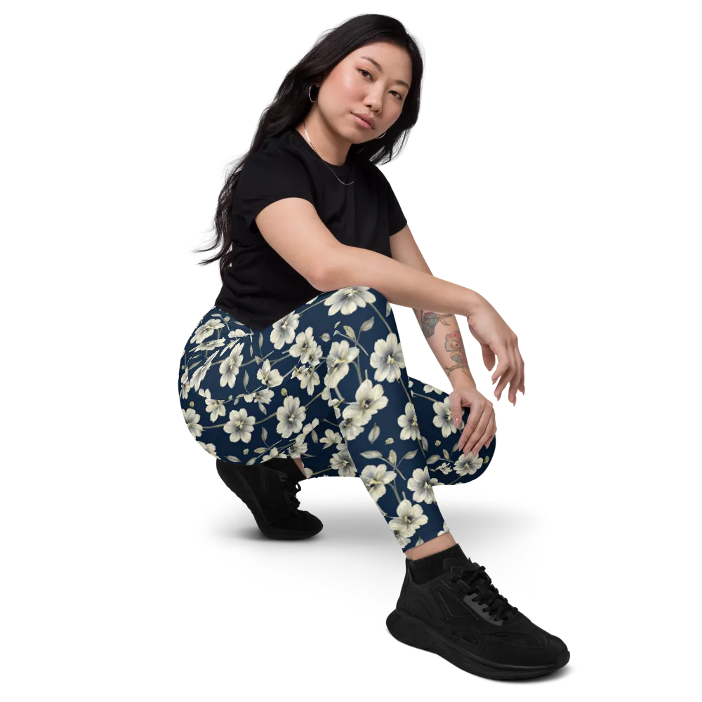 Ivory Nocturne on Leggings with Pockets — Right Front