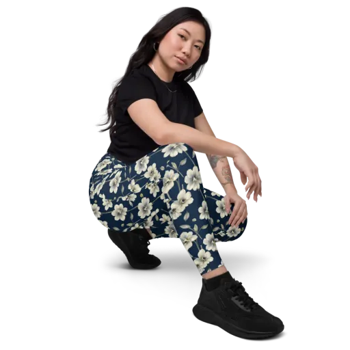 Ivory Nocturne on a Leggings with Pockets