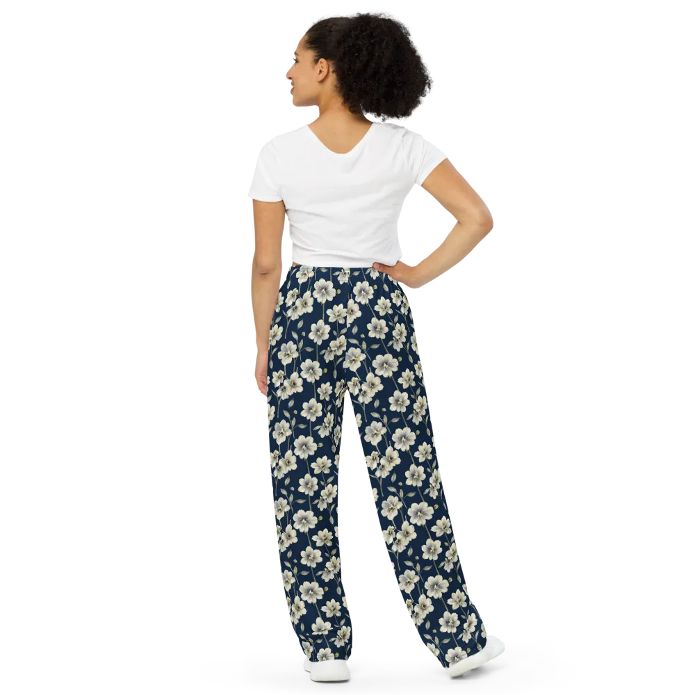 Ivory Nocturne on Wide-Leg Pants — Back