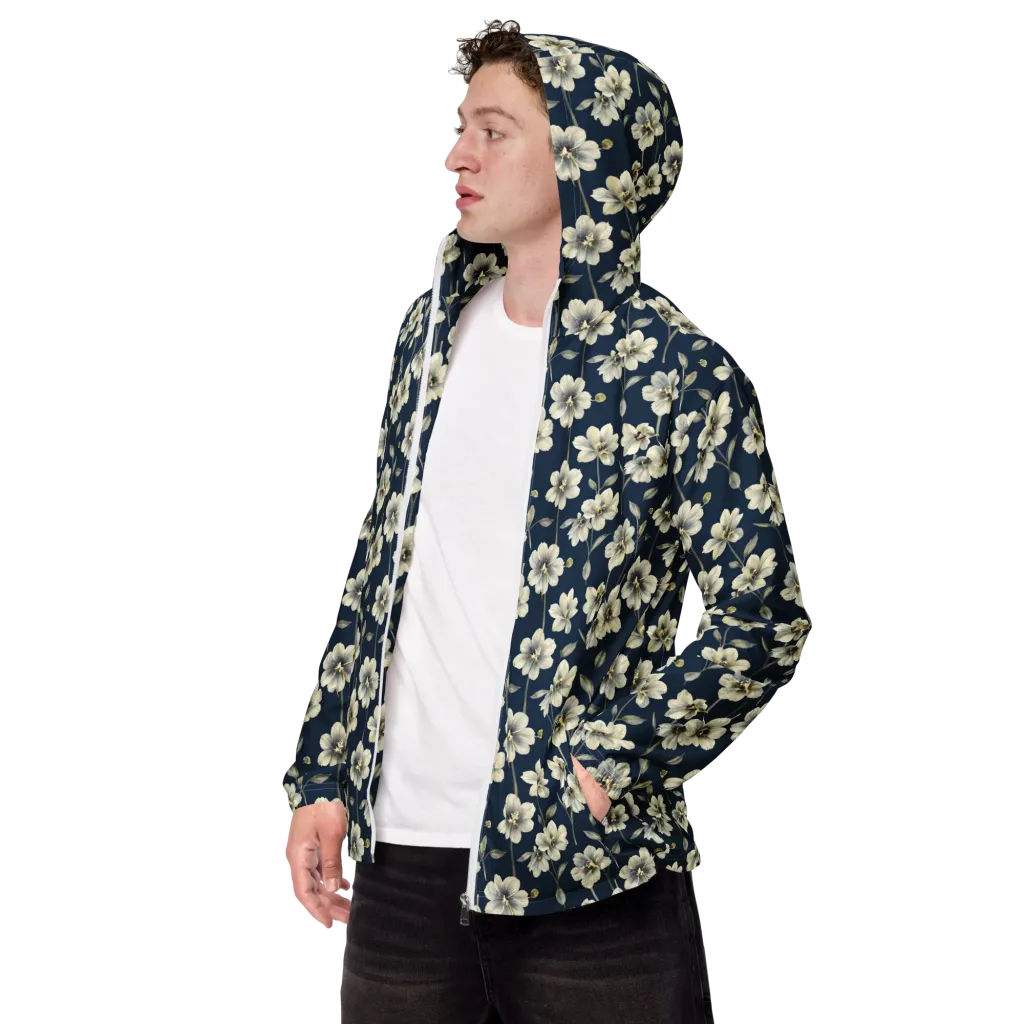 Ivory Nocturne on Men's Windbreaker — Left Front