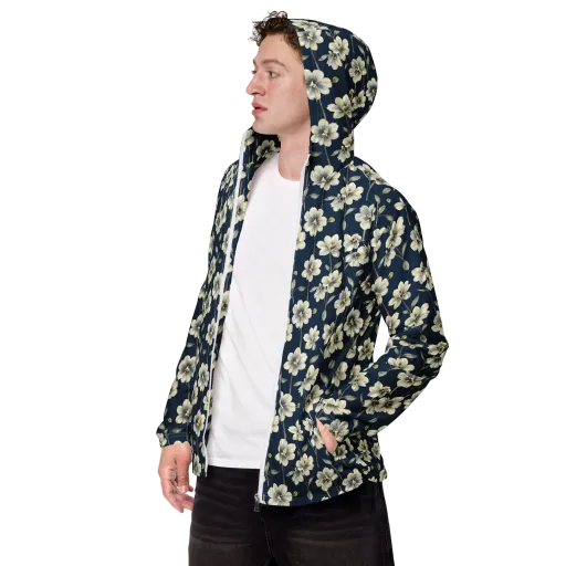 Ivory Nocturne on a Men's Windbreaker