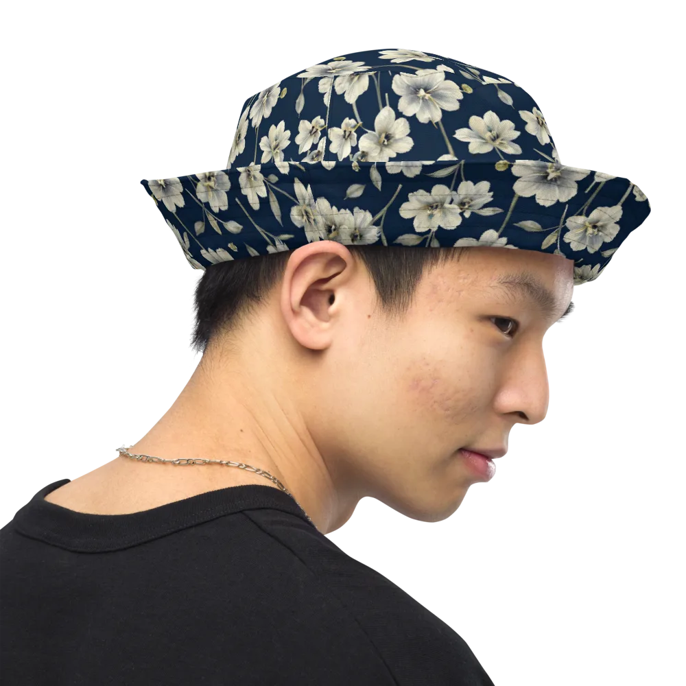 Ivory Nocturne on Reversible Bucket Hat — Right Outside