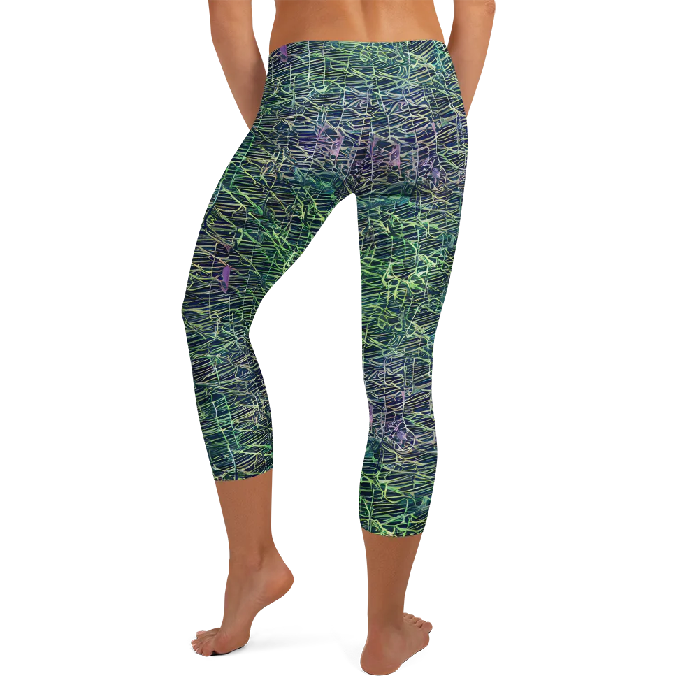 Abyssal Lines on Capri Leggings — Back