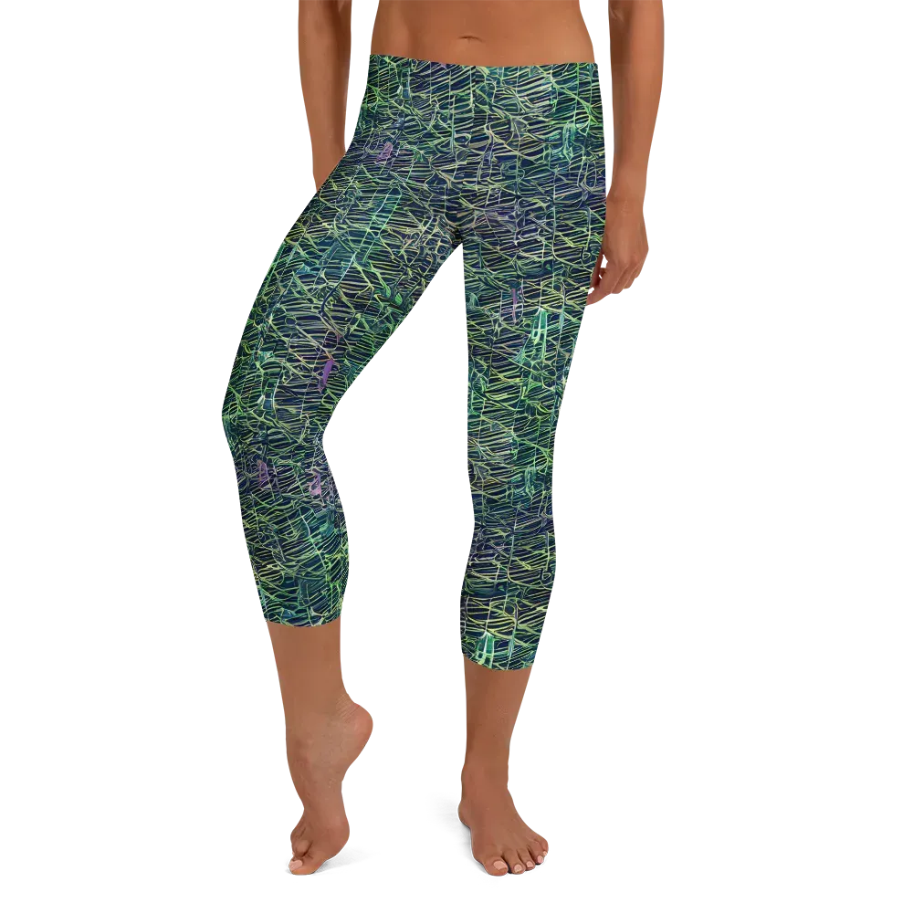 Abyssal Lines on Capri Leggings — Front
