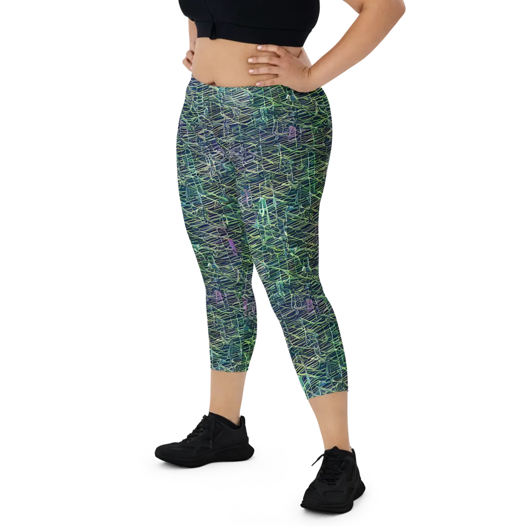 Abyssal Lines on Capri Leggings — Front