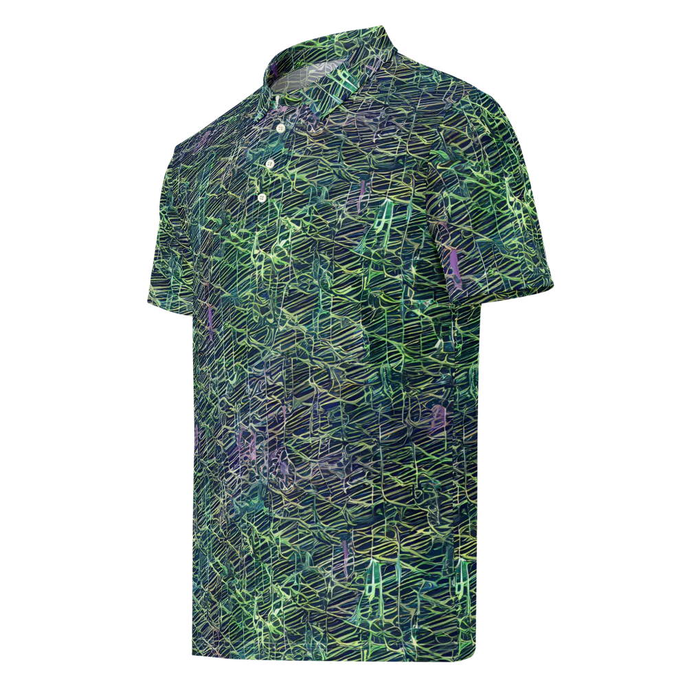 Abyssal Lines on Men's Slim Fit Polo Shirt — Left Front