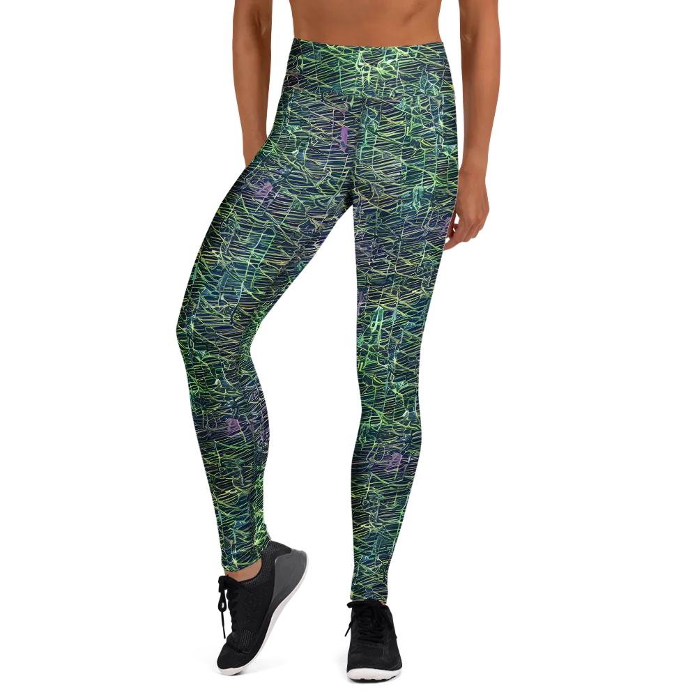 Abyssal Lines on Yoga Leggings — Front