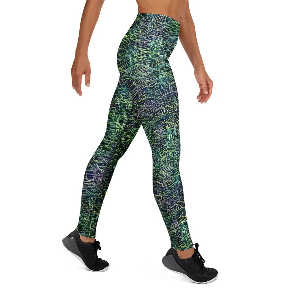 Abyssal Lines on Yoga Leggings — Right