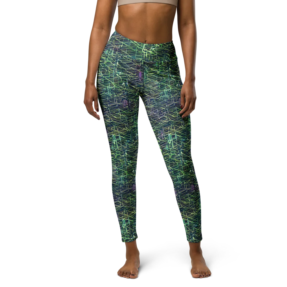 Abyssal Lines on Yoga Leggings — Front
