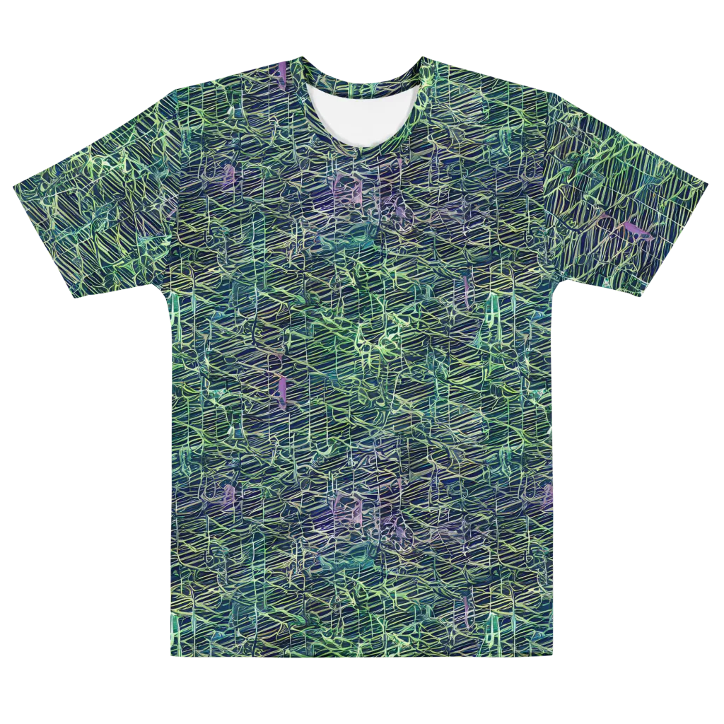 Abyssal Lines on Men's Cotton Crew Neck T-Shirt — Front