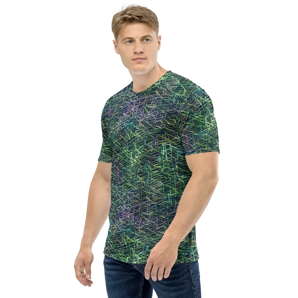 Abyssal Lines on Men's Crew Neck T-Shirt — Left