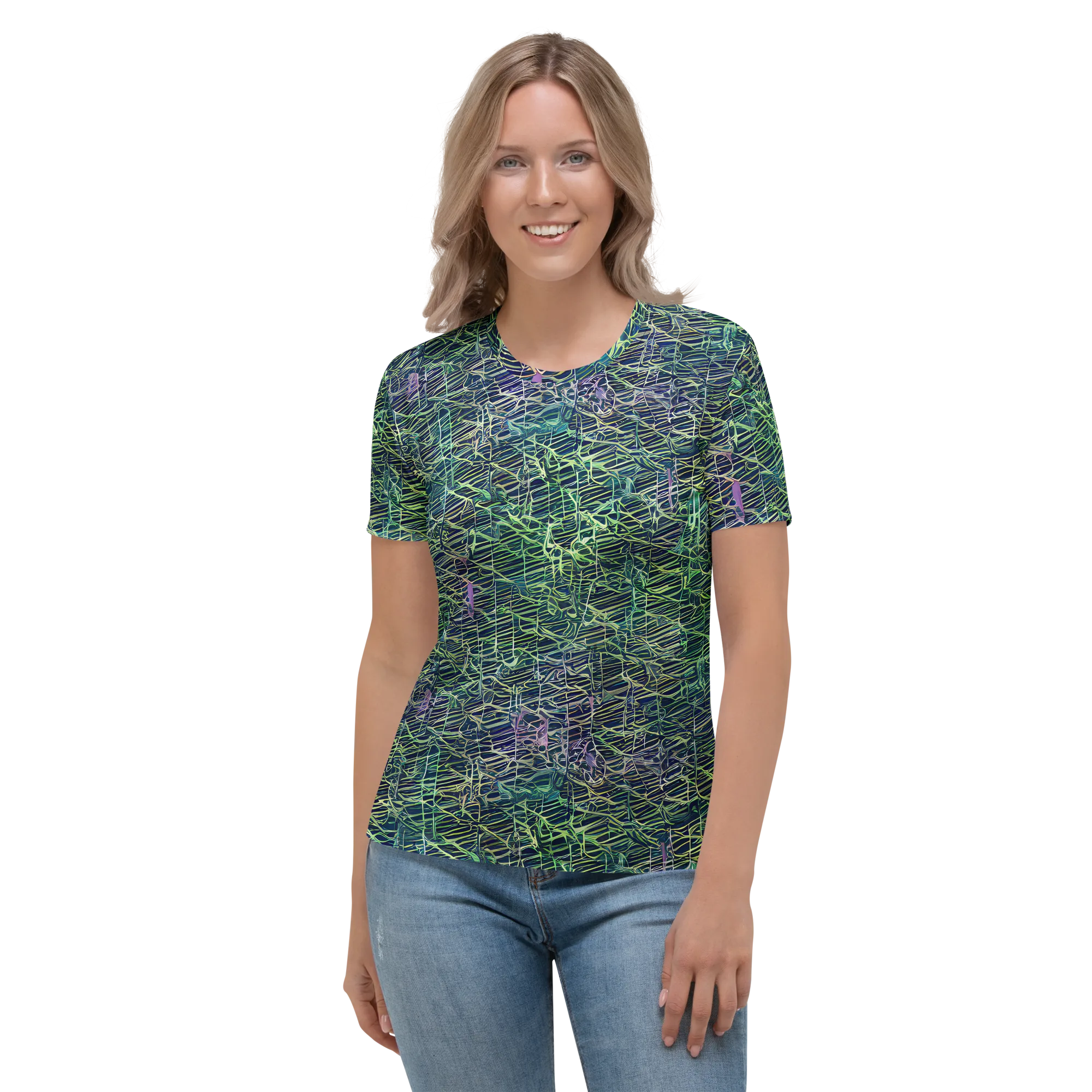 Abyssal Lines on Women's Crew Neck T-Shirt — Front