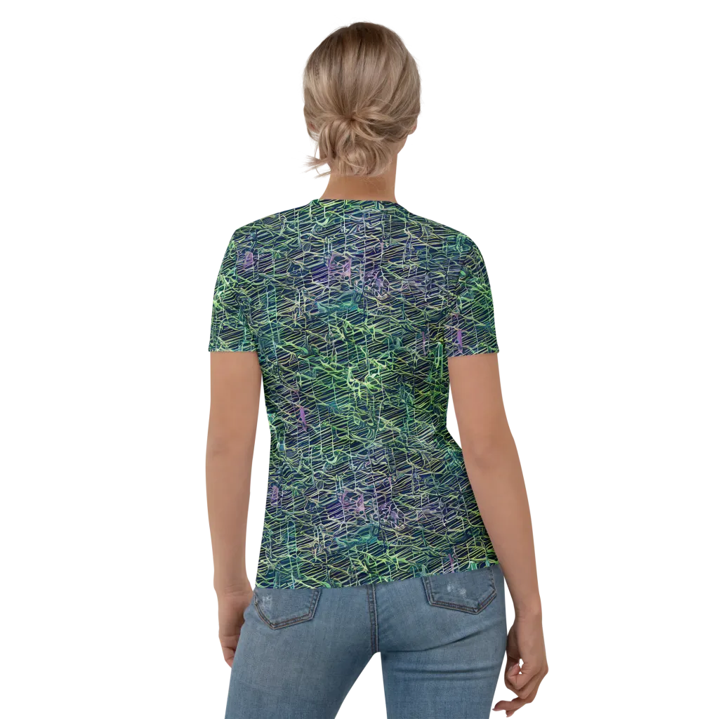 Abyssal Lines on Women's Crew Neck T-Shirt — Back